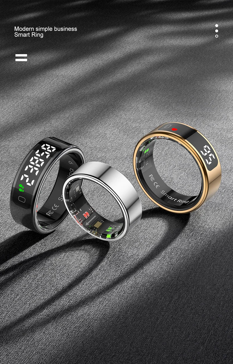 Smart Ring with Touch Control Tasbeeh Counter & Waterproof Health Tracker SpO2 Sleep Tracker